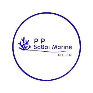 SaBai Marine company logo with blue coral design and text on white background