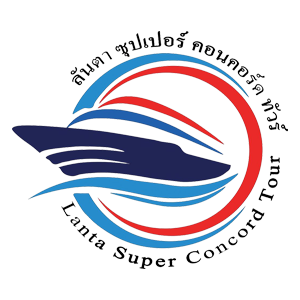 Launta Super Concord ferry company logo with red and blue stylized ship design and Thai text