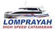 Lomprayah High Speed Catamaran logo with blue and white vessel illustration and company name